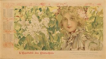 LUDEK MAROLD (1865-1898). LEQUITABLE DES ETATS - UNIS. Group of 4 calendar sheets. 1899. Each 8x13 inches, 20x34 cm. [Lemercier, Paris